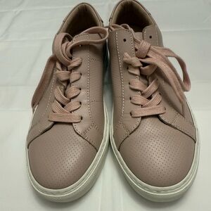 Greats Brooklyn Womens the Royal Perforated  Blush  Pink Italian LeatherSneakers